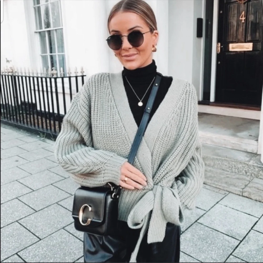Zara Blogger Favorite Wrap Tie Cardigan